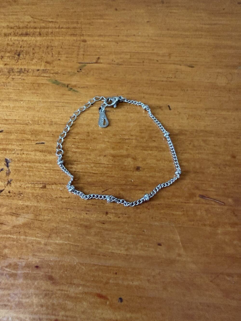 Aphrodite Silver Chain Bracelet Minimalist Adjustable Lobster Clasp Women’s NIB